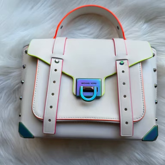 Michael Kors Cream Satchel with Multicolor Accents - Picture 2 of 11